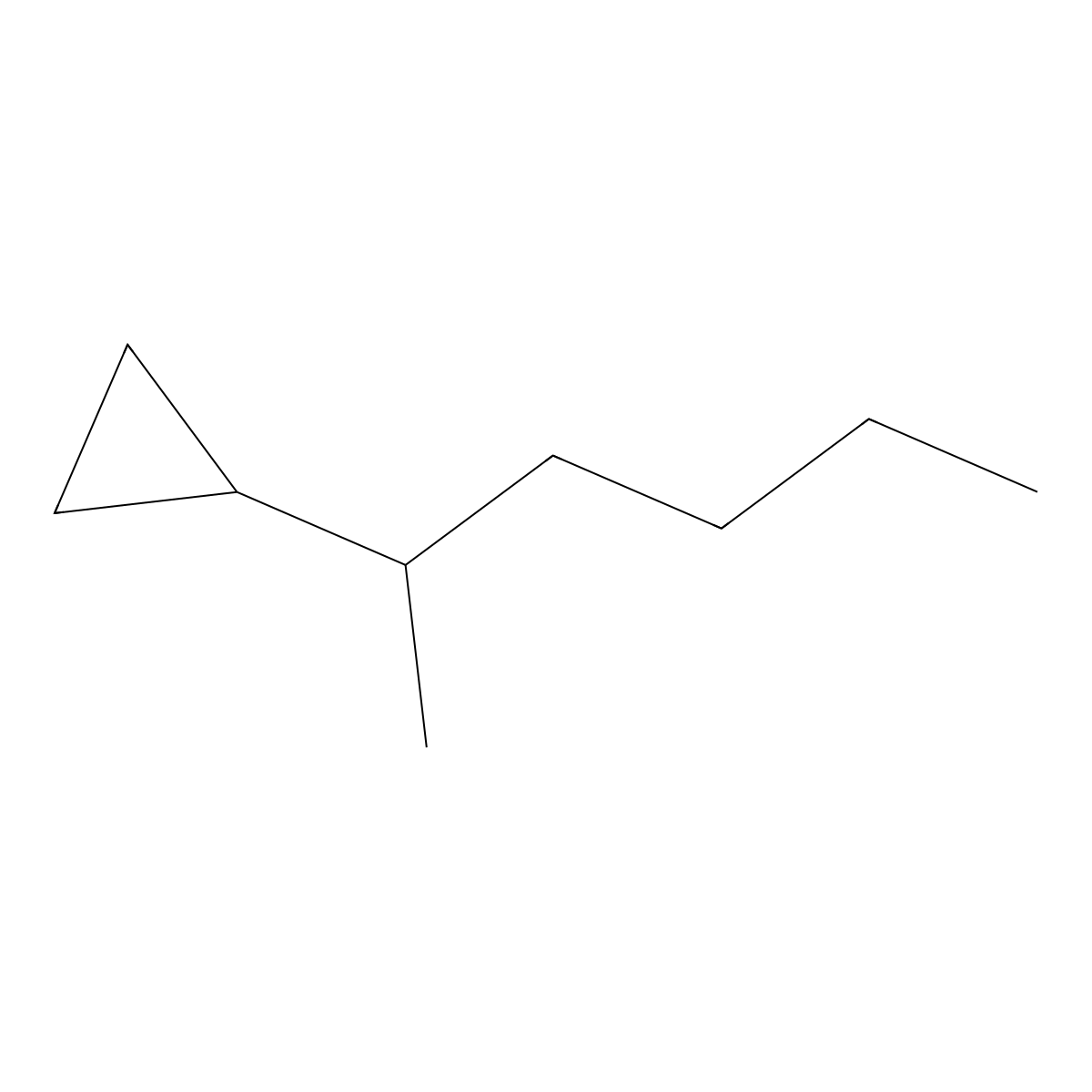 2-Cyclopropylhexane molecular structure, CAS 6976-28-9