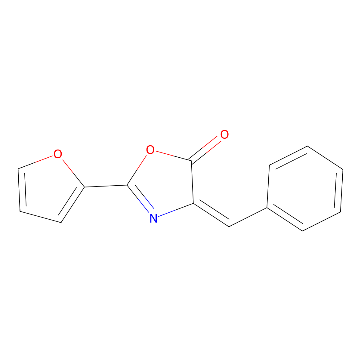 2-(2-Furanyl)-4-(phenylmethylene)-5(4H)-oxazolone molecular structure, CAS 69763-44-6