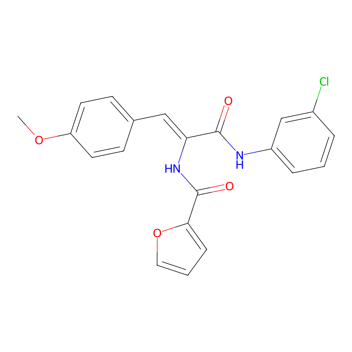 N-(3-Chlorophenyl)-2-(furan-2-ylformamido)-3-(4-methoxyphenyl)prop-2-enamide molecular structure, CAS 69763-57-1