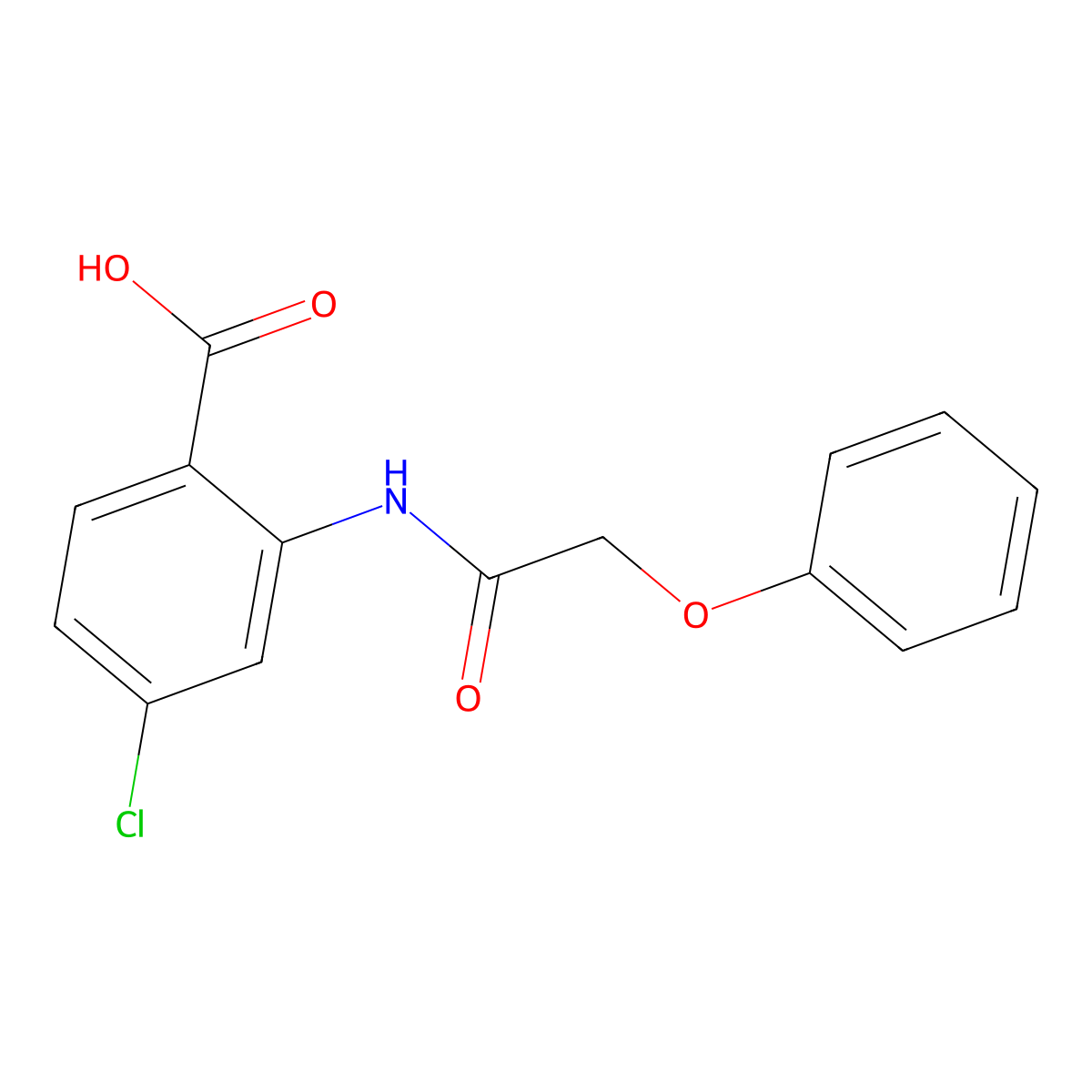 4-Chloro-2-(2-phenoxyacetamido)benzoic acid molecular structure, CAS 69764-05-2