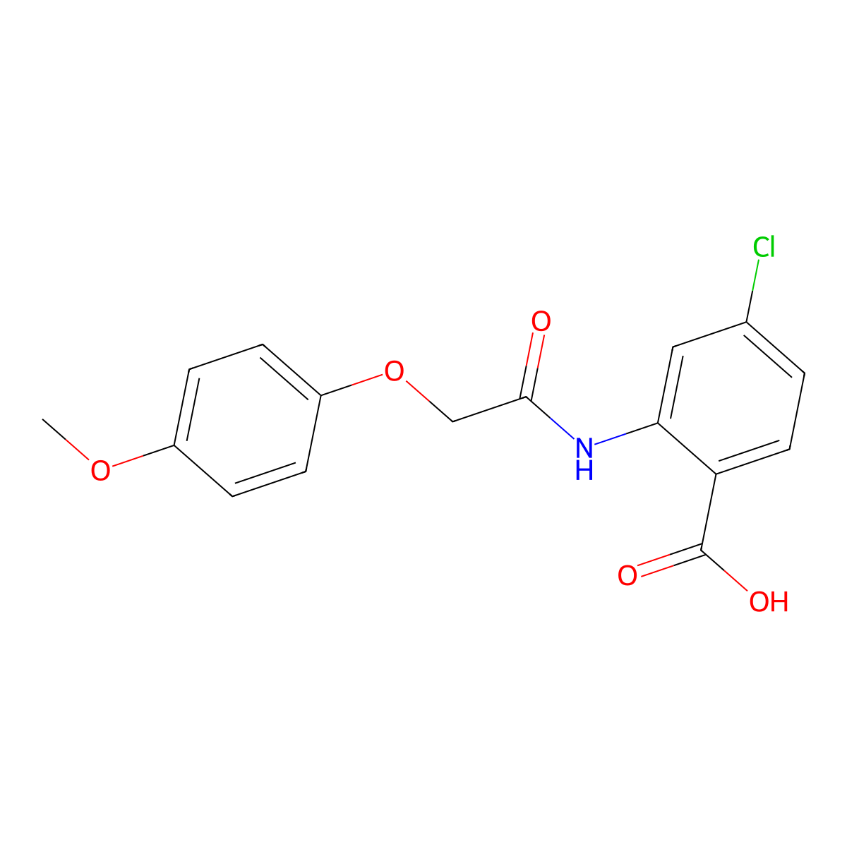 4-Chloro-2-{[(4-methoxyphenoxy)acetyl]amino}benzoic acid molecular structure, CAS 69764-07-4