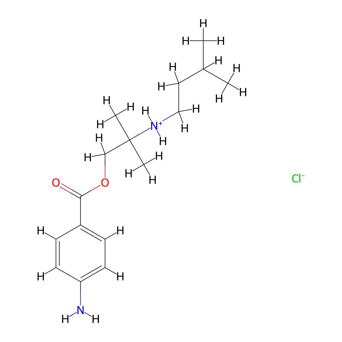 Benzoic acid, p-amino-, (2-(isopentylamino)-2-methyl)propyl ester, hydrochloride molecular structure, CAS 69766-20-7