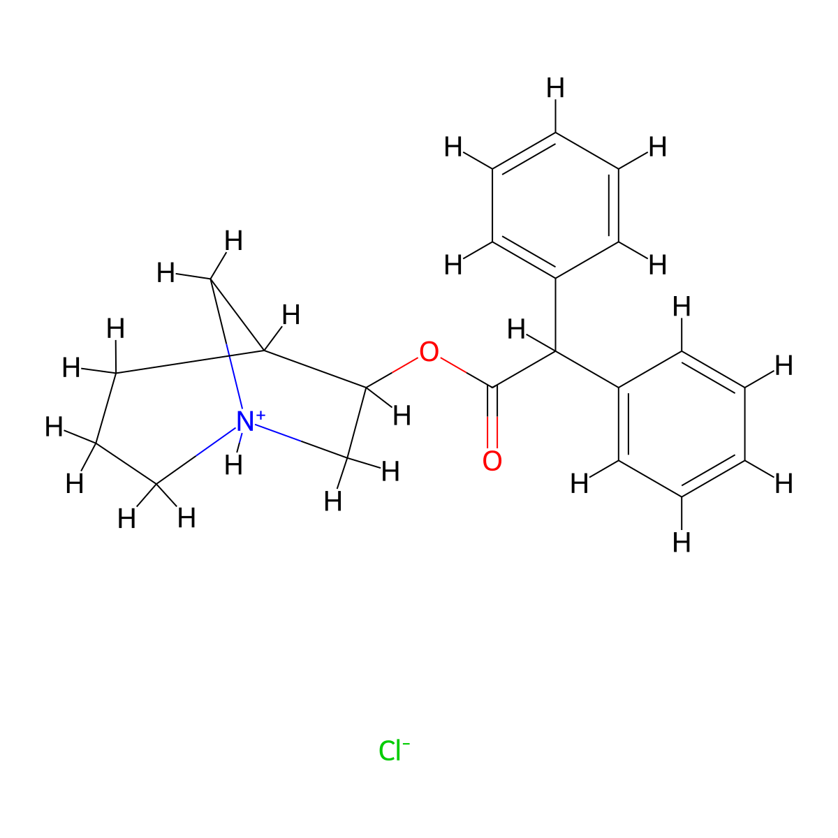 1-Azabicyclo(3.2.1)octan-6-ol diphenylacetate hydrochloride molecular structure, CAS 69766-49-0