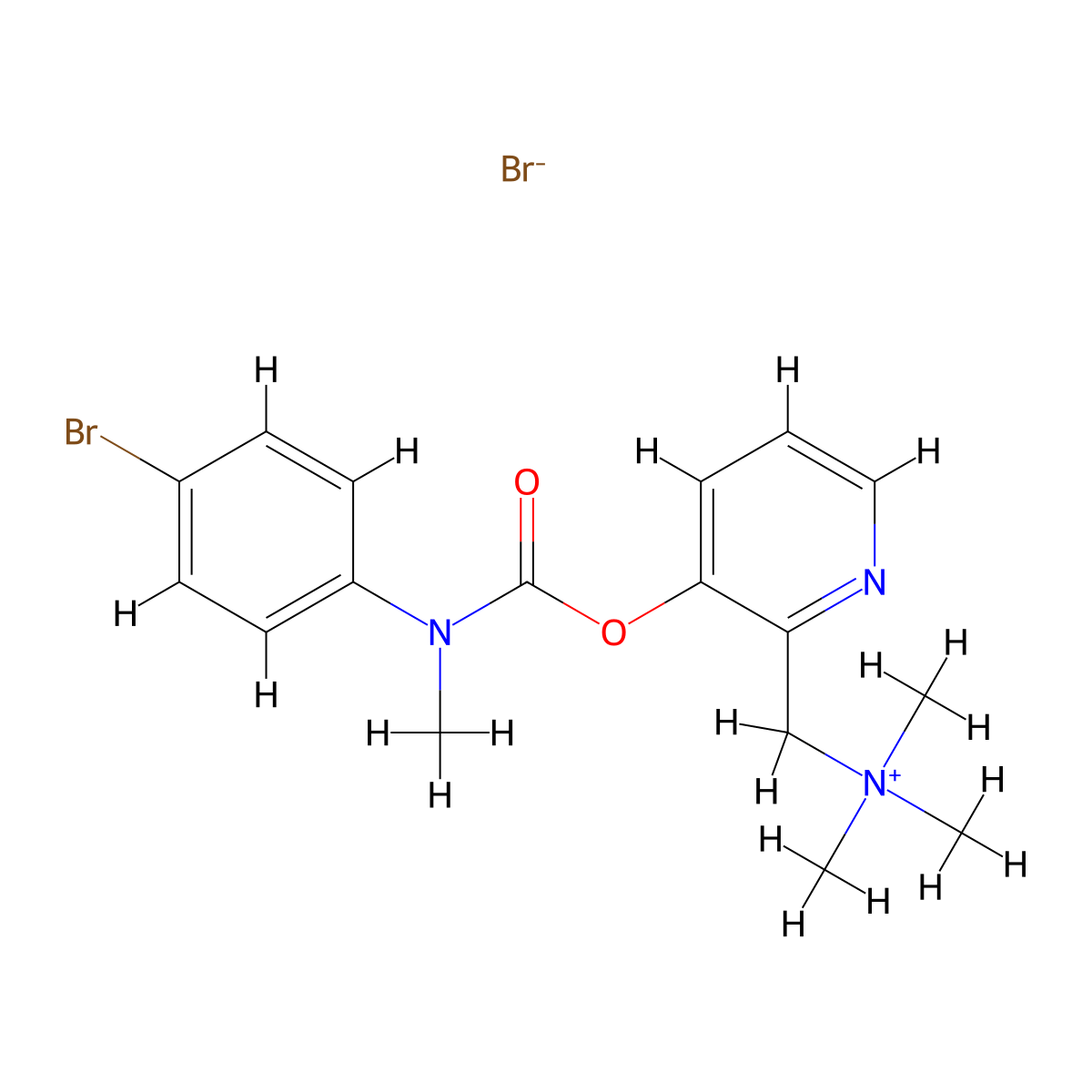 Ammonium, ((3-hydroxy-2-pyridyl)methyl)trimethyl-, bromide, (p-bromophenyl)methylcarbamate molecular structure, CAS 69766-50-3