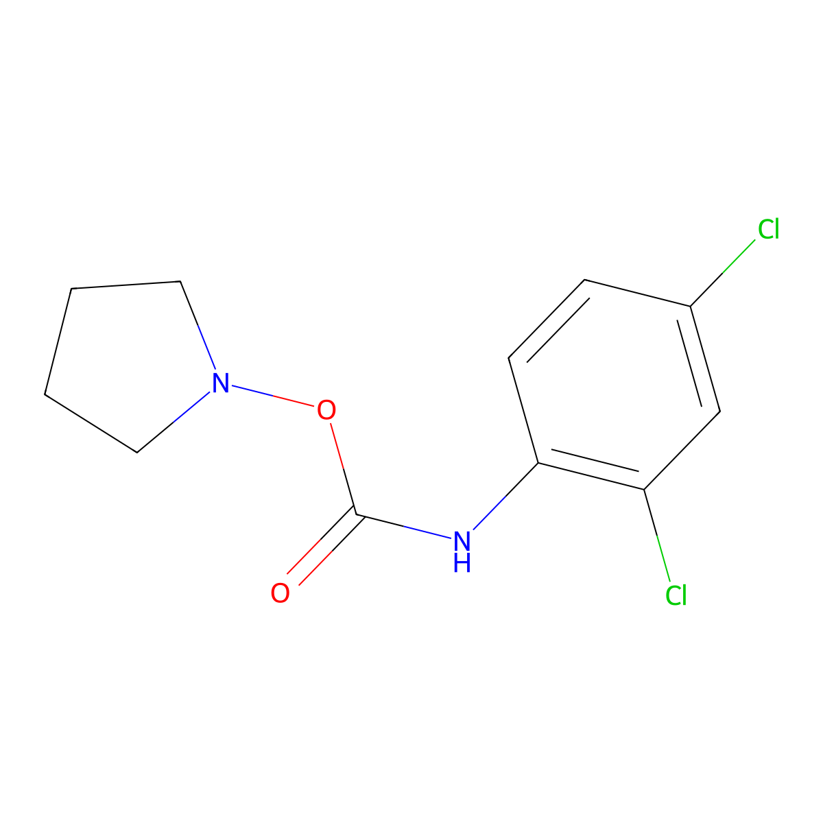 Carbamic acid, 2,4-dichlorophenyl-, pyrrolidinyl ester molecular structure, CAS 69766-74-1