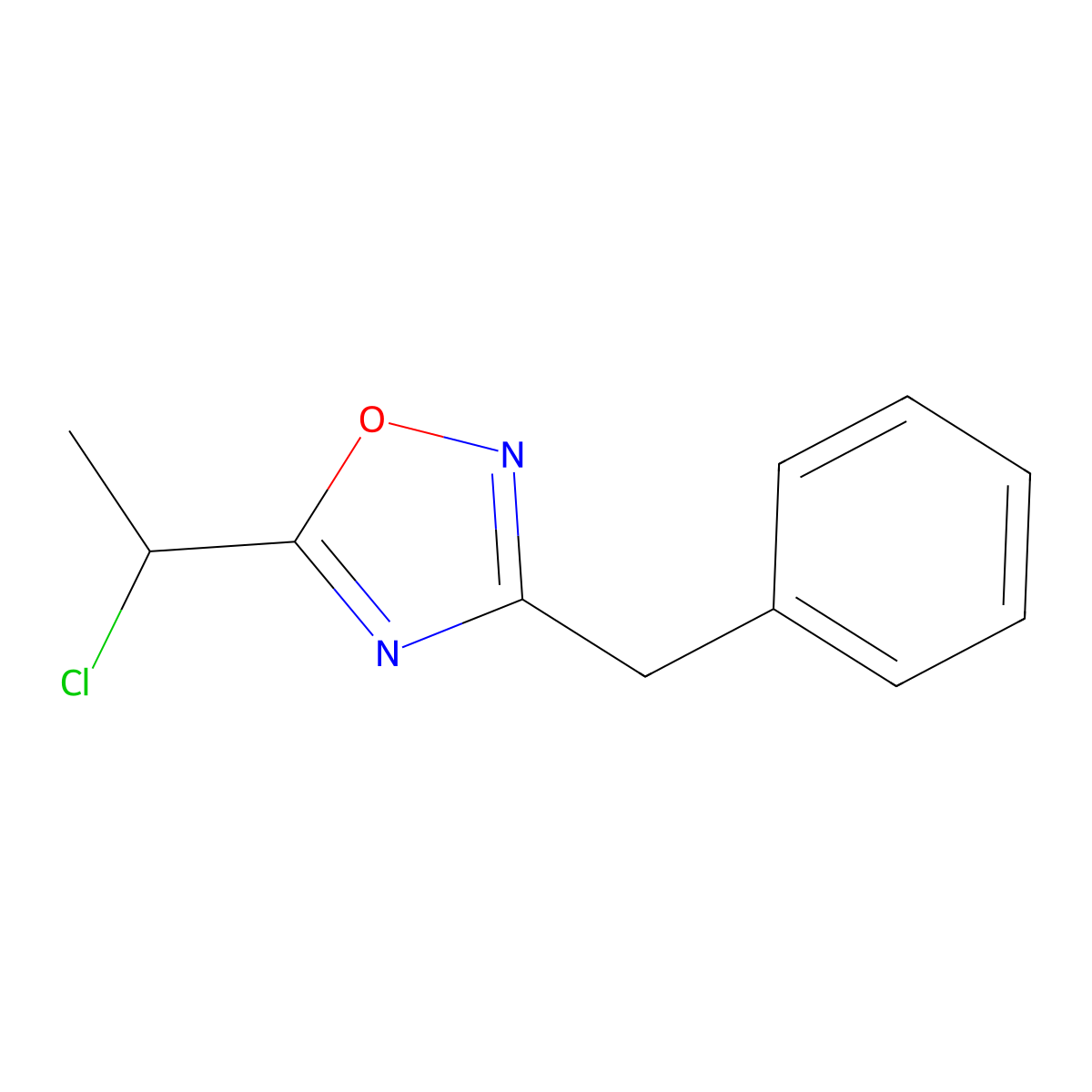 3-Benzyl-5-(1-chloroethyl)-1,2,4-oxadiazole molecular structure, CAS 69768-56-5
