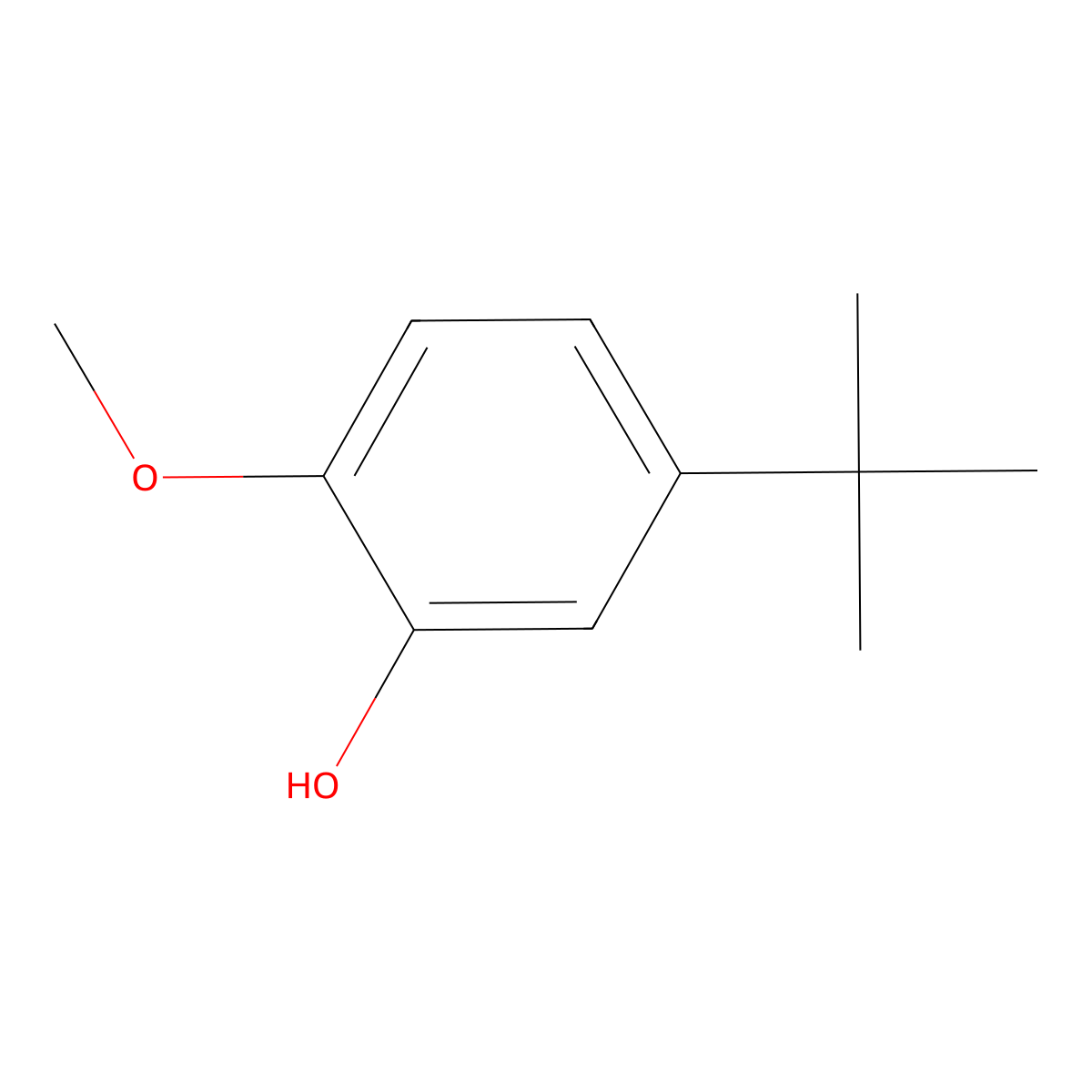 5-Tert-butyl-2-methoxyphenol molecular structure, CAS 69770-00-9