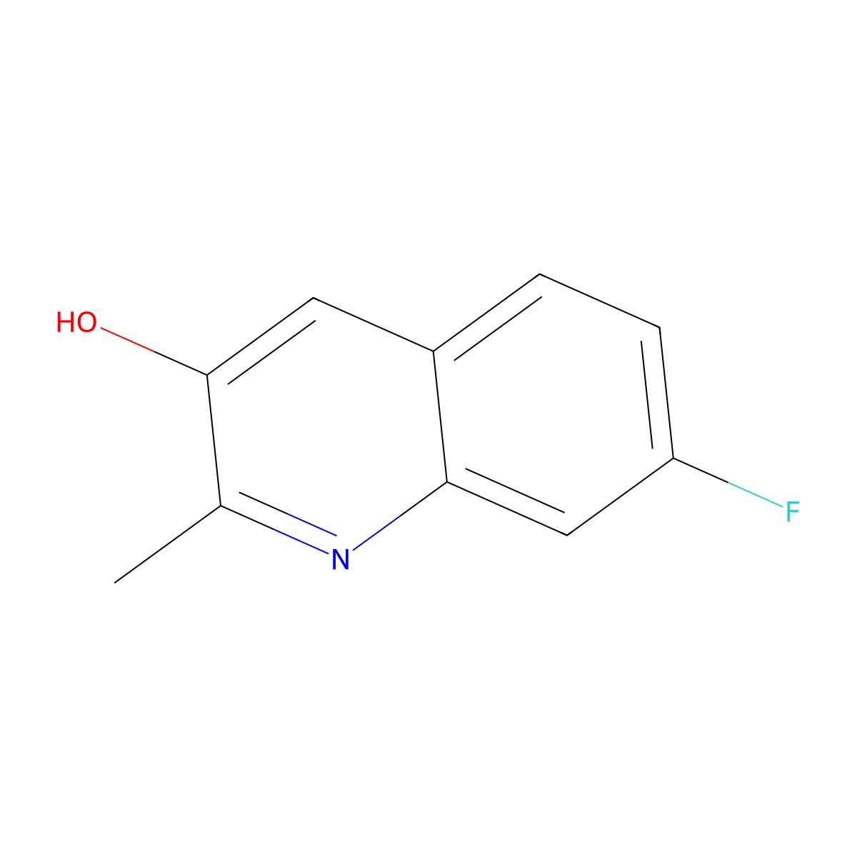 7-Fluoro-2-methylquinolin-3-ol molecular structure, CAS 69770-28-1