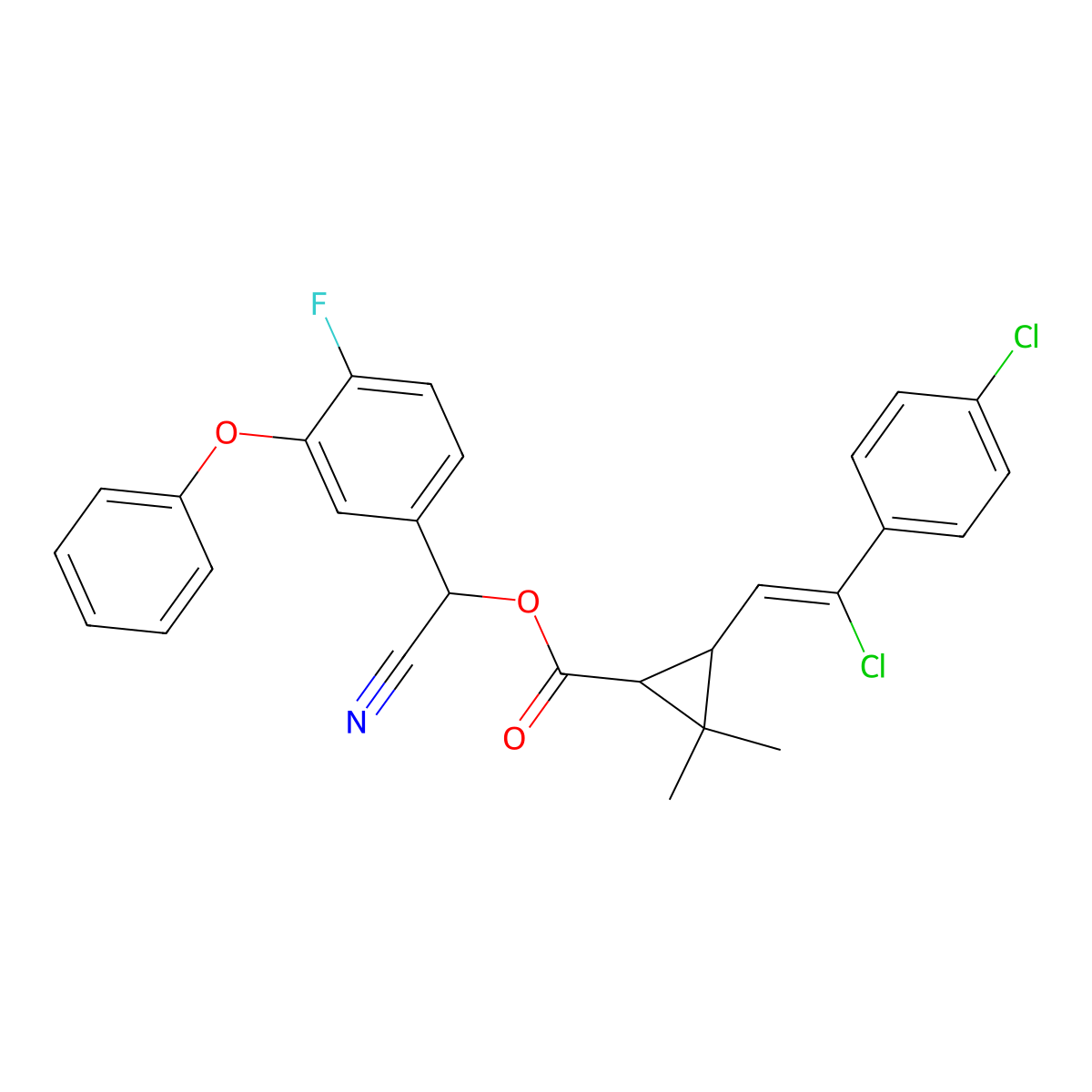 Flumethrin molecular structure, CAS 69770-45-2