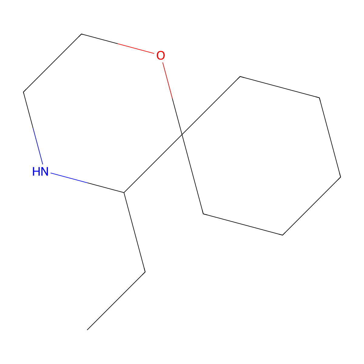 5-Ethyl-1-oxa-4-azaspiro[5.5]undecane molecular structure, CAS 697728-99-7