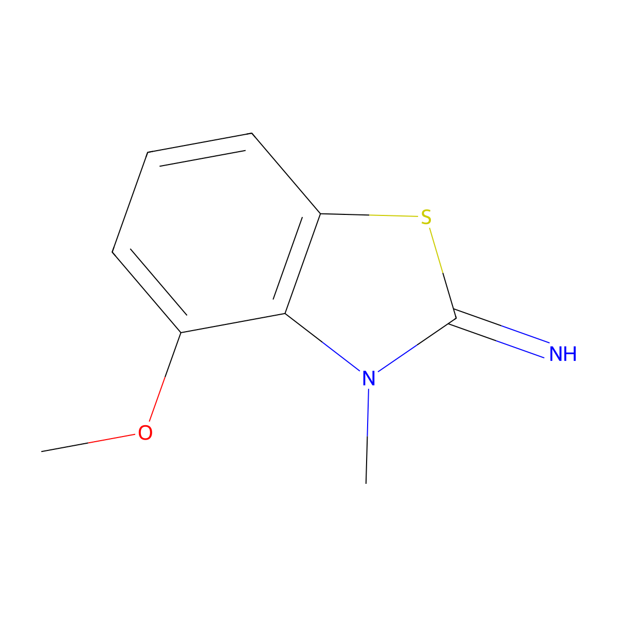 4-methoxy-3-methyl-1,3-benzothiazol-2(3H)-imine molecular structure, CAS 697729-50-3