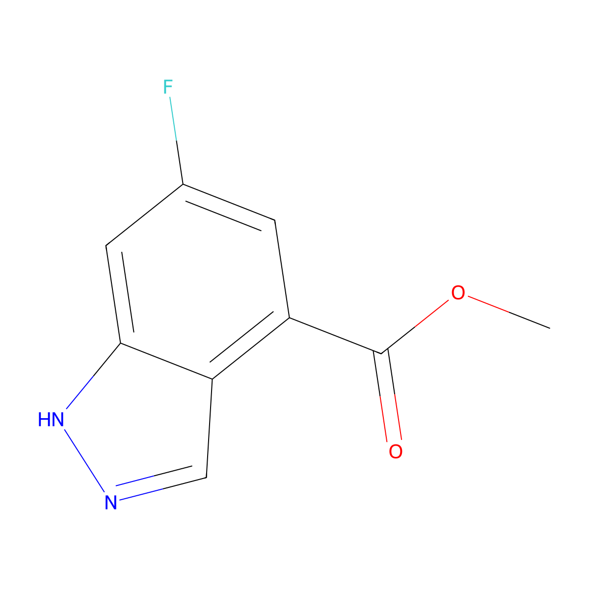 methyl 6-fluoro-1H-indazole-4-carboxylate molecular structure, CAS 697739-05-2