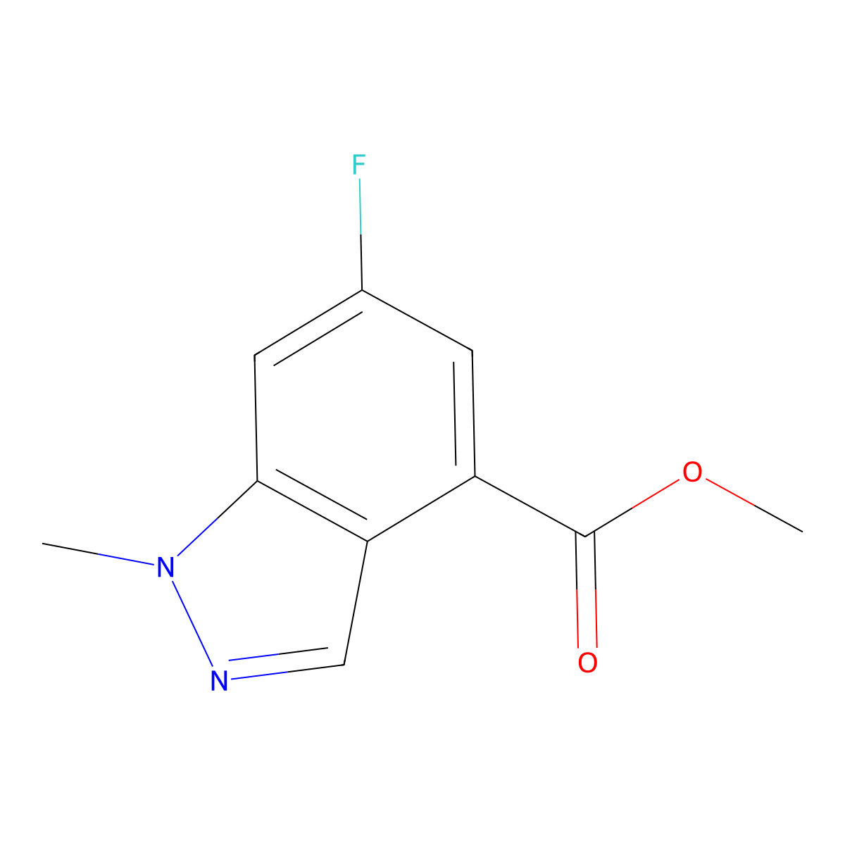 Methyl 6-fluoro-1-methyl-1H-indazole-4-carboxylate molecular structure, CAS 697739-06-3