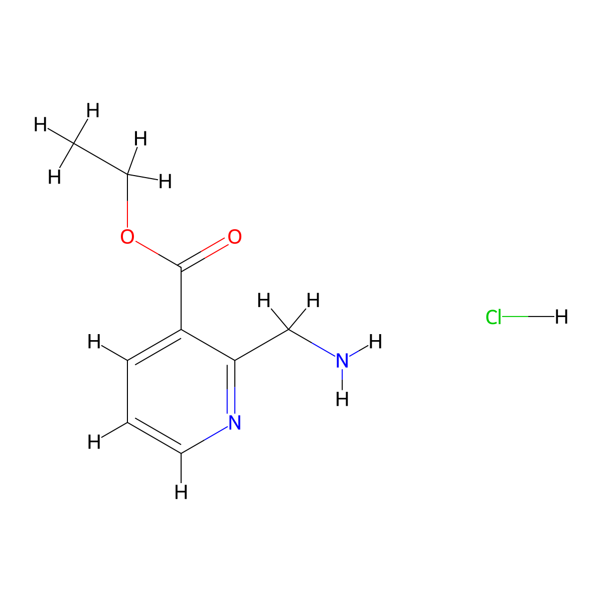 Ethyl 2-(aminomethyl)nicotinate hydrochloride molecular structure, CAS 697739-11-0