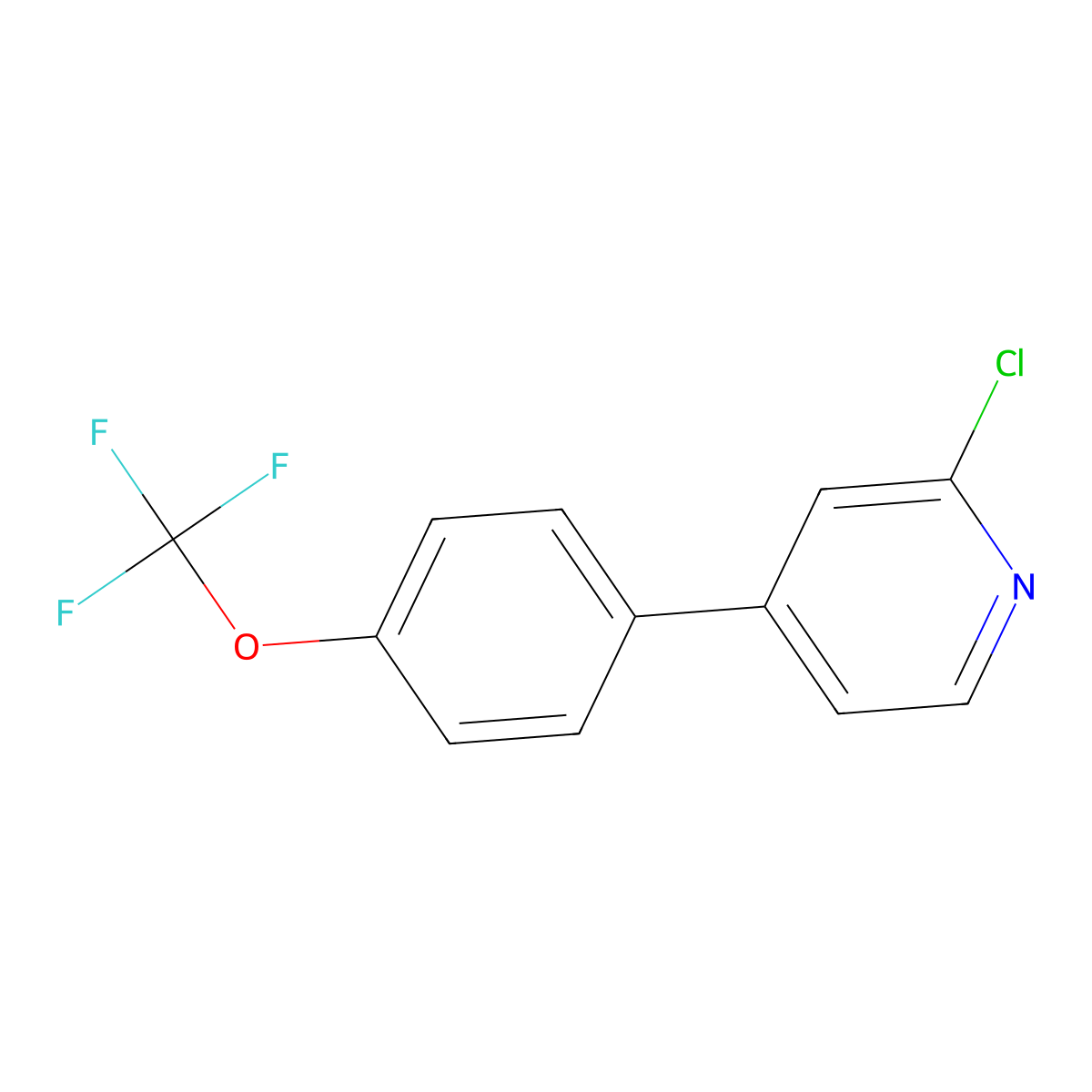 2-Chloro-4-(4-trifluoromethoxyphenyl)pyridine molecular structure, CAS 697739-19-8