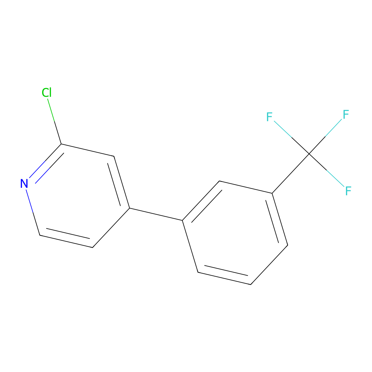 2-Chloro-4-[3-(trifluoromethyl)phenyl]pyridine molecular structure, CAS 697739-20-1