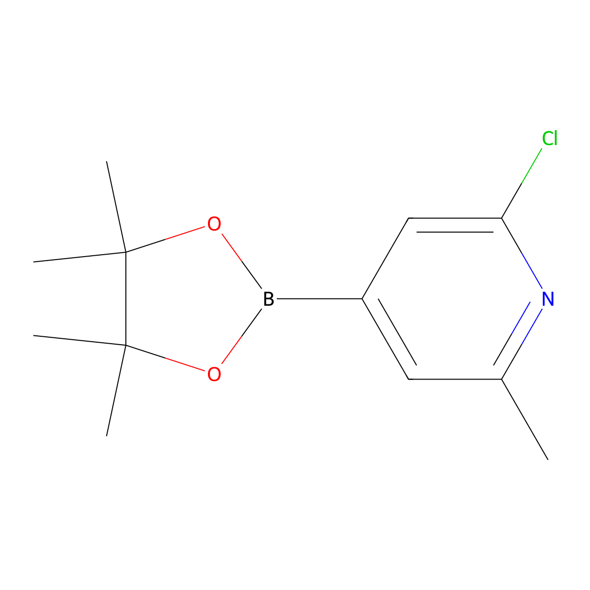 2-Chloro-6-methylpyridine-4-boronic acid, pinacol ester molecular structure, CAS 697739-22-3