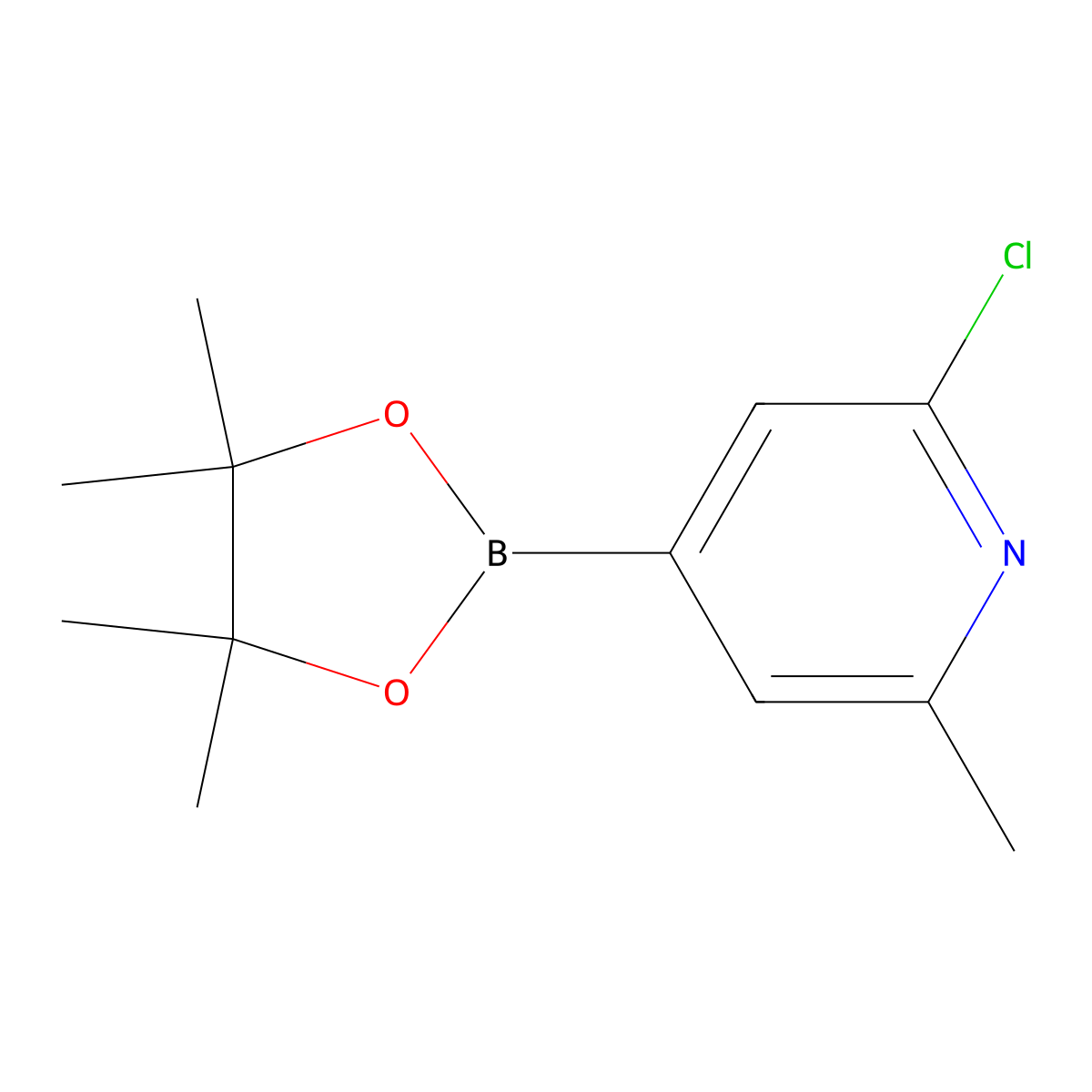 2-Chloro-6-methylpyridine-4-boronic acid, pinacol ester molecular structure, CAS 697739-22-3