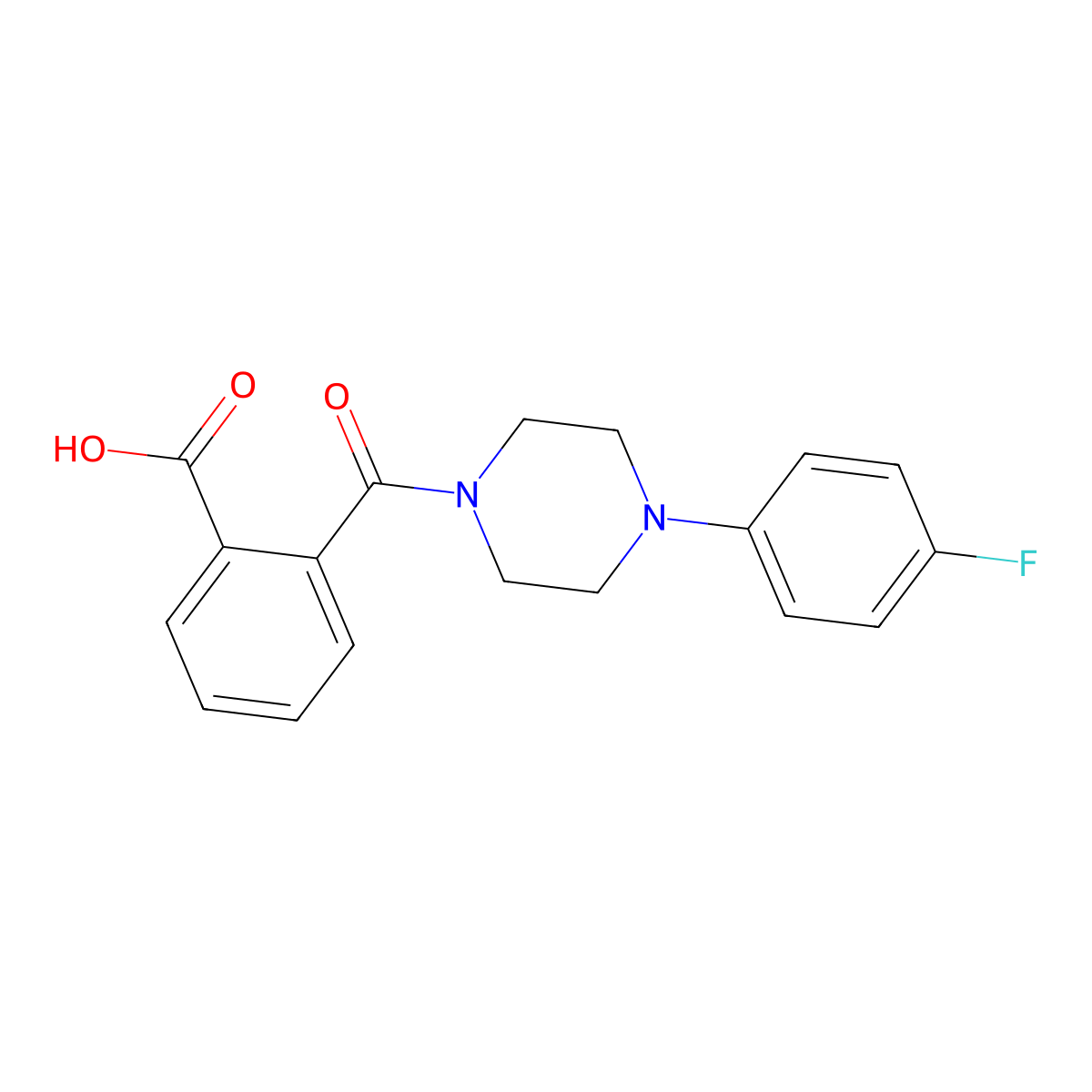 2-((4-(4-Fluorophenyl)-1-piperazinyl)carbonyl)-benzoic acid molecular structure, CAS 697741-72-3