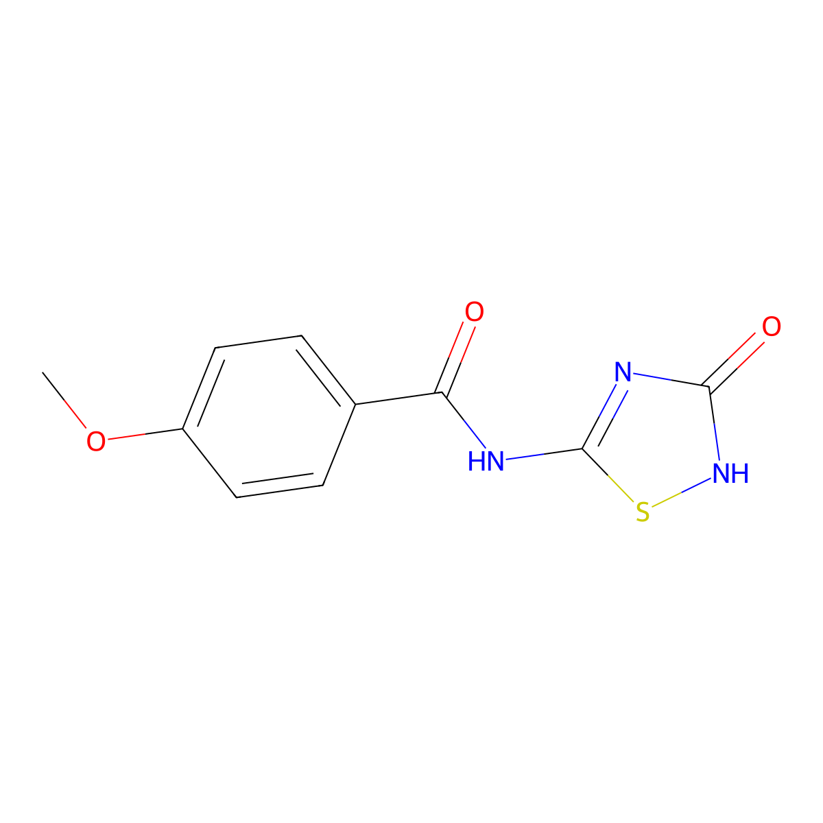 4-methoxy-N-(3-oxo-1,2,4-thiadiazol-5-yl)benzamide molecular structure, CAS 69775-49-1