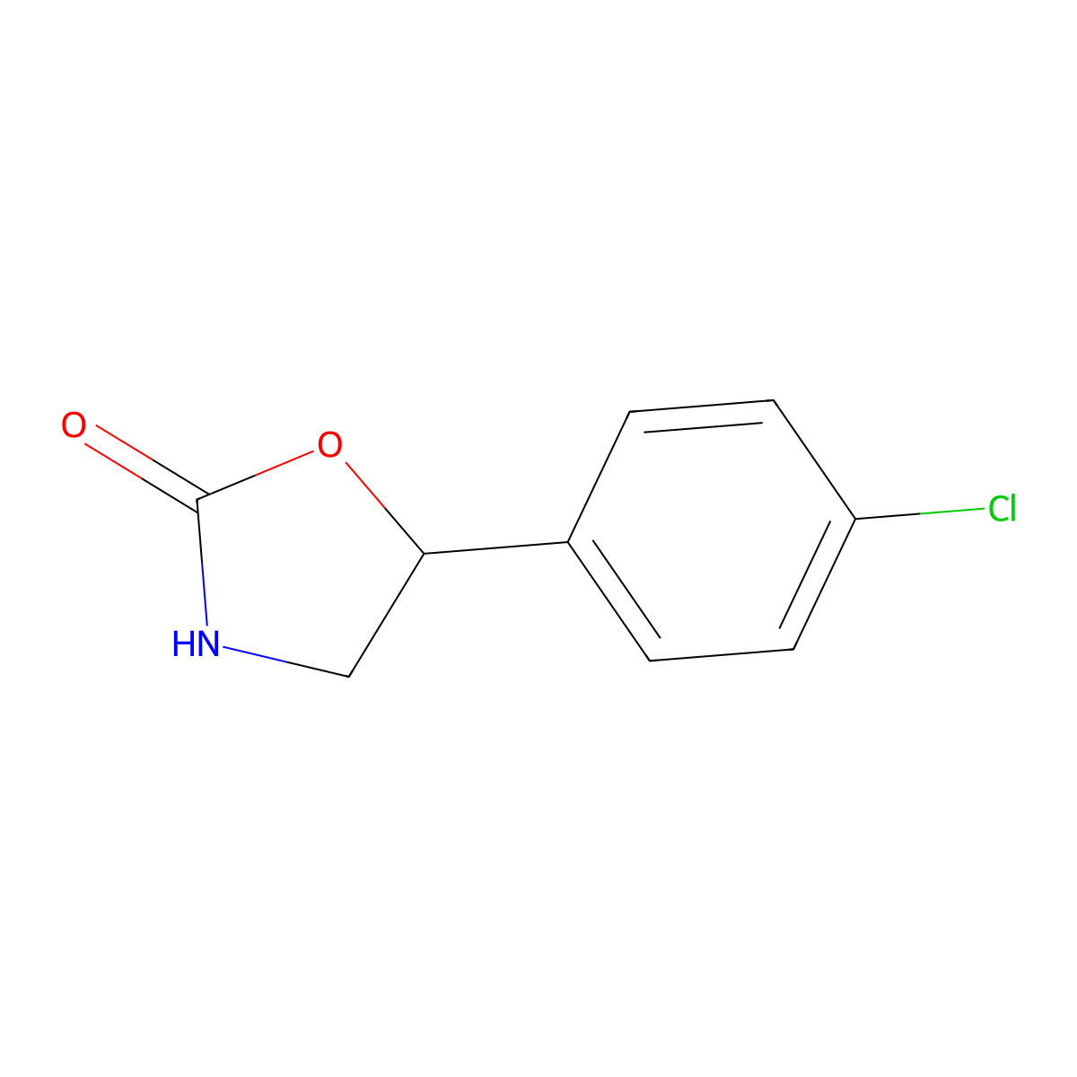 5-(4-Chlorophenyl)-1,3-oxazolidin-2-one molecular structure, CAS 69776-87-0