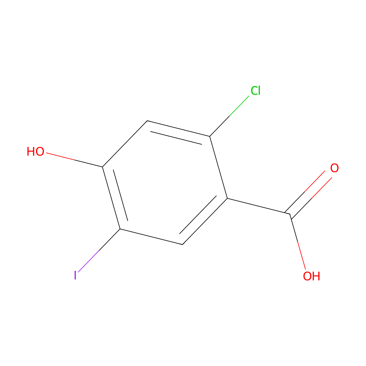 2-Chloro-4-hydroxy-5-iodobenzoic acid molecular structure, CAS 697762-47-3