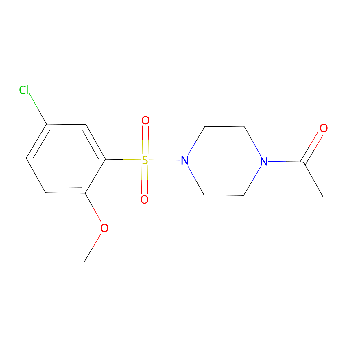 1-Acetyl-4-[(5-chloro-2-methoxyphenyl)sulfonyl]piperazine molecular structure, CAS 697771-59-8