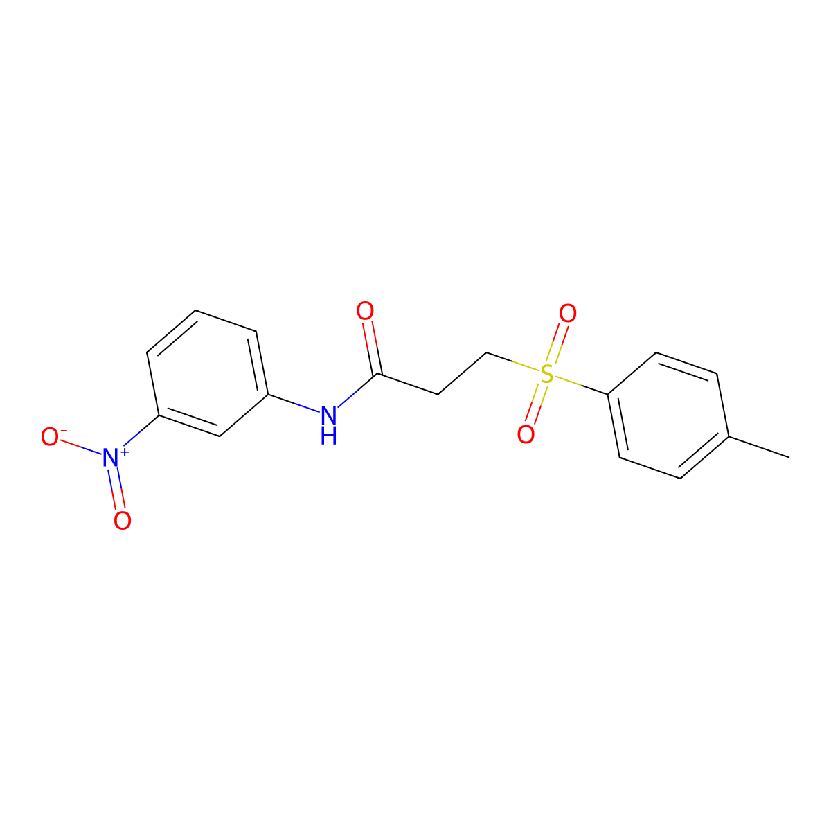 3-(4-methylbenzenesulfonyl)-N-(3-nitrophenyl)propanamide molecular structure, CAS 697772-73-9