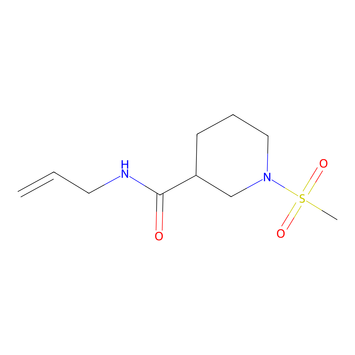 1-methylsulfonyl-N-prop-2-enylpiperidine-3-carboxamide molecular structure, CAS 697777-81-4