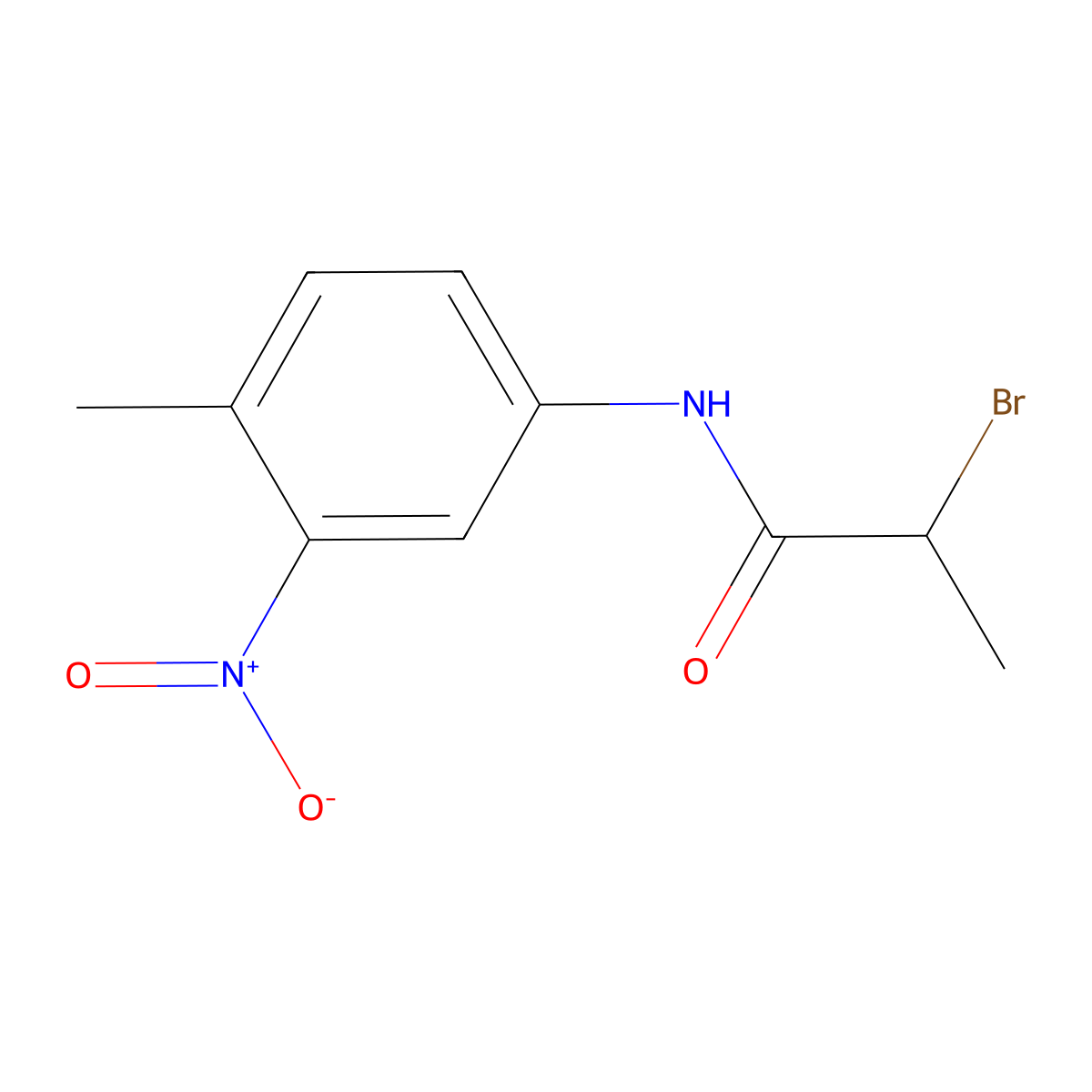 2-bromo-N-(4-methyl-3-nitrophenyl)propanamide molecular structure, CAS 697780-48-6
