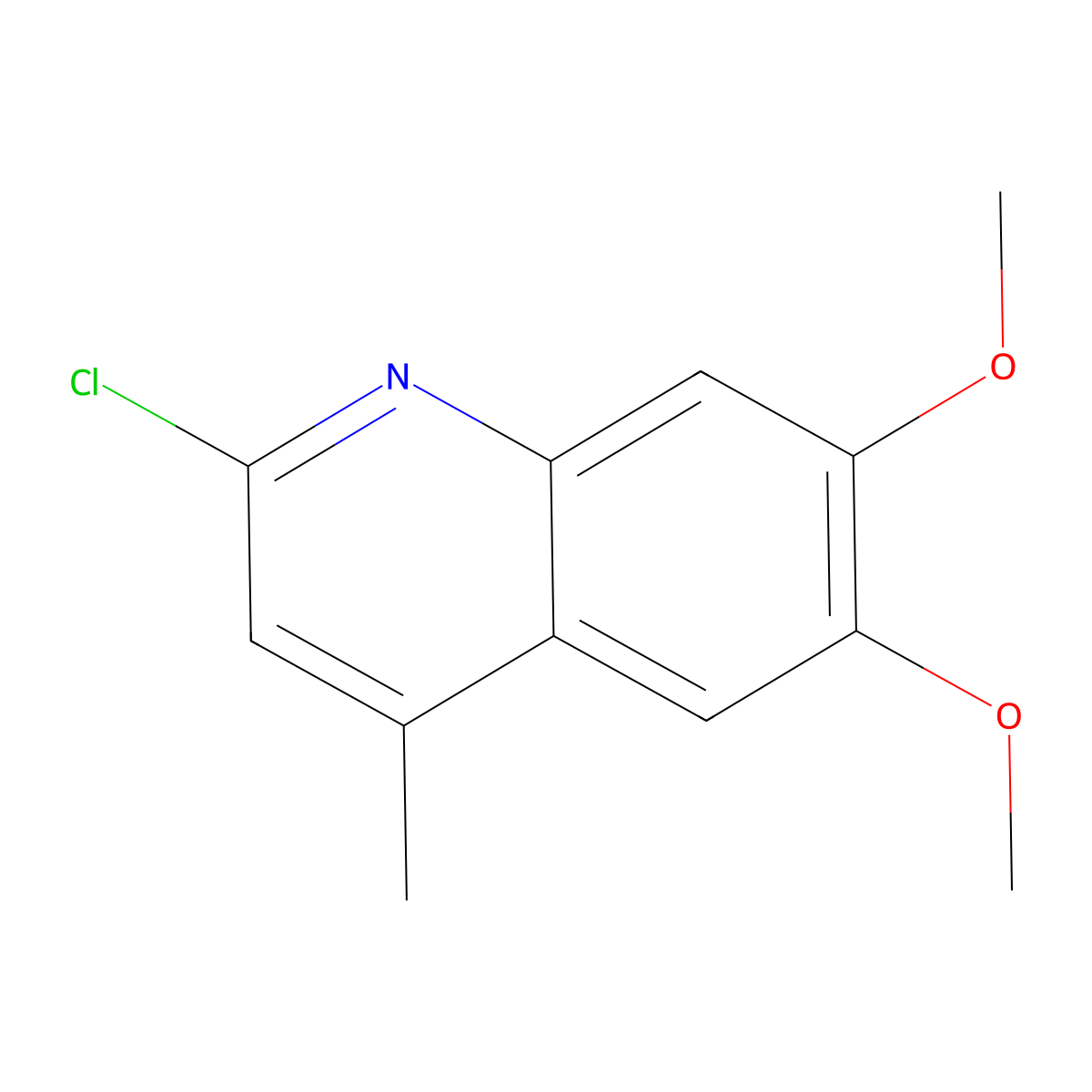 2-Chloro-6,7-dimethoxy-4-methylquinoline molecular structure, CAS 697793-63-8