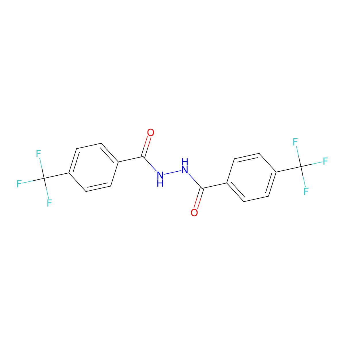 4-(Trifluoromethyl)-N'-(4-(trifluoromethyl)benzoyl)benzohydrazide molecular structure, CAS 69780-61-6