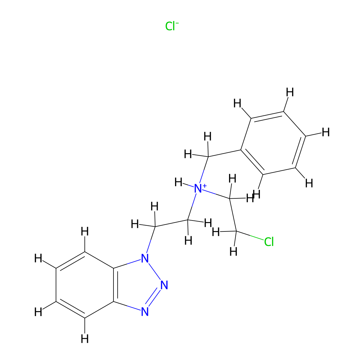 1H-Benzotriazole, 1-(2-(N-benzyl-N-(2-chloroethyl)amino)ethyl)-, hydrochloride molecular structure, CAS 69780-75-2