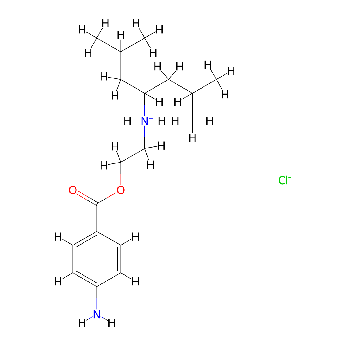 Benzoic acid, p-amino-, 2-((1-isobutyl-3-methylbutyl)amino)ethyl ester, hydrochloride molecular structure, CAS 69781-32-4