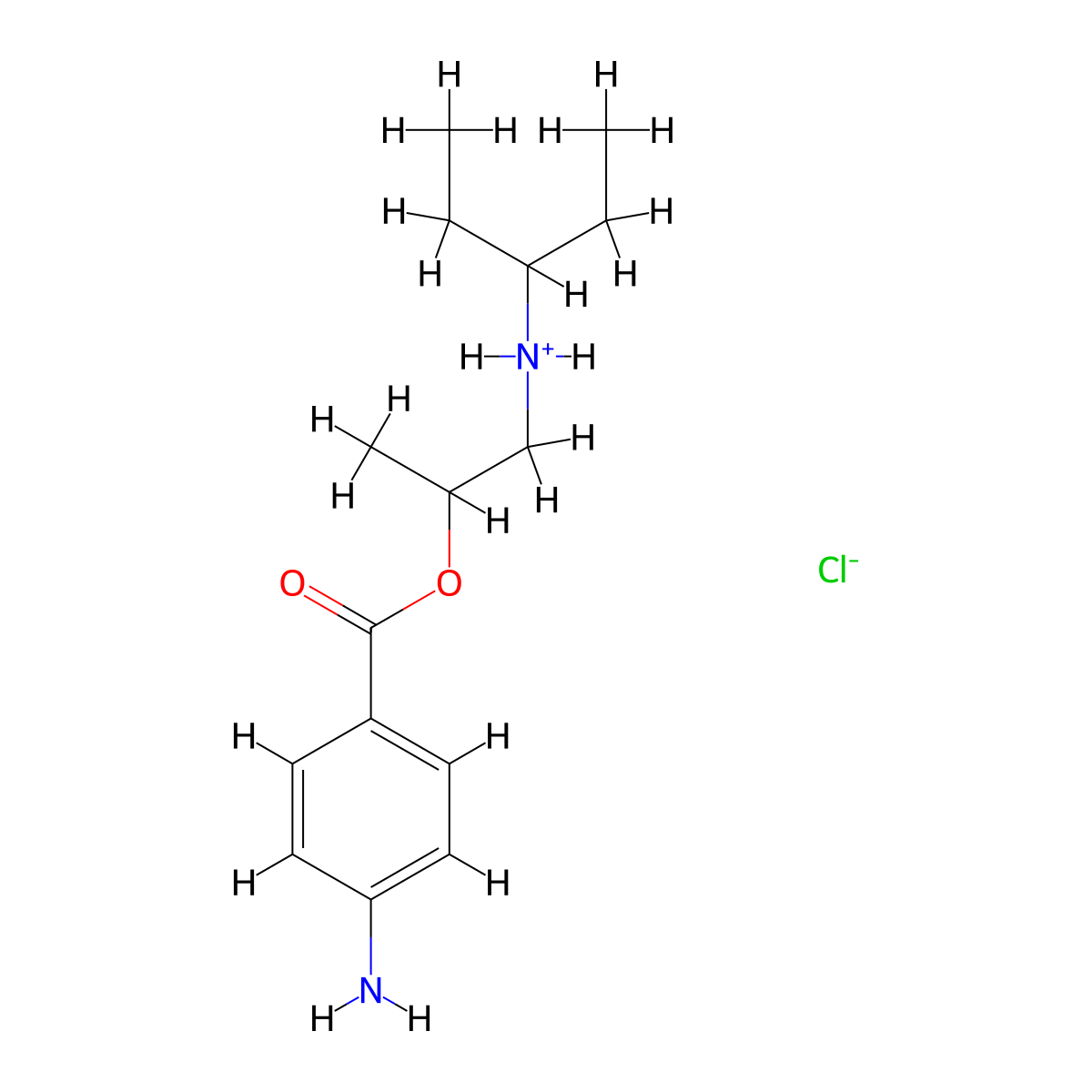 Benzoic acid, p-amino-, (2-((1-ethylpropyl)amino)-1-methyl)ethyl ester, hydrochloride molecular structure, CAS 69781-40-4