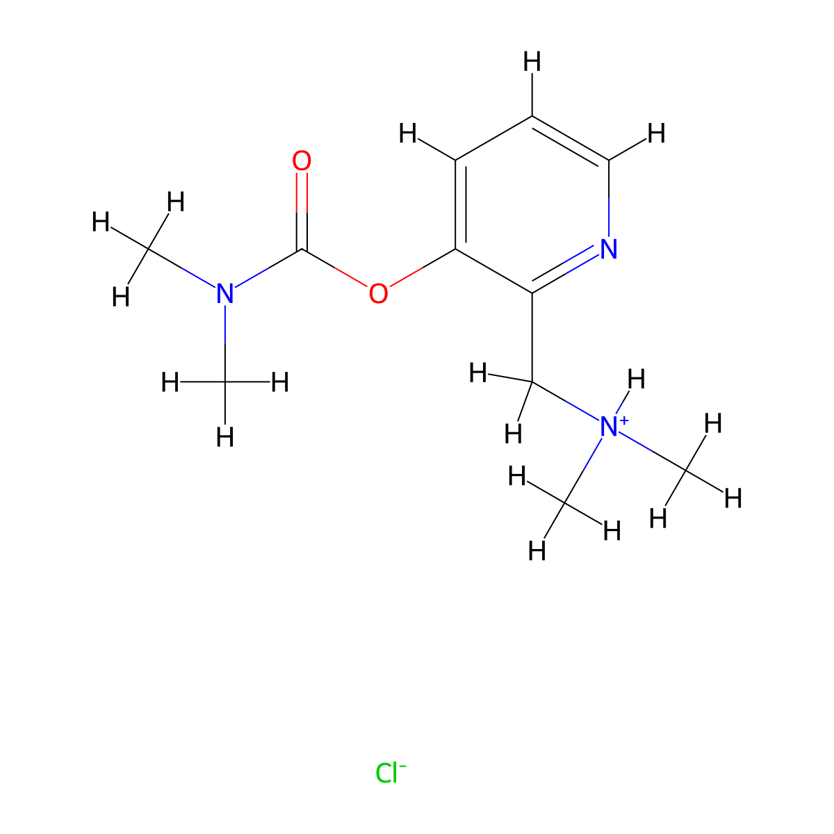 Carbamic acid, dimethyl-, (2-((dimethylamino)methyl)-3-pyridyl) ester, hydrochloride molecular structure, CAS 69781-53-9