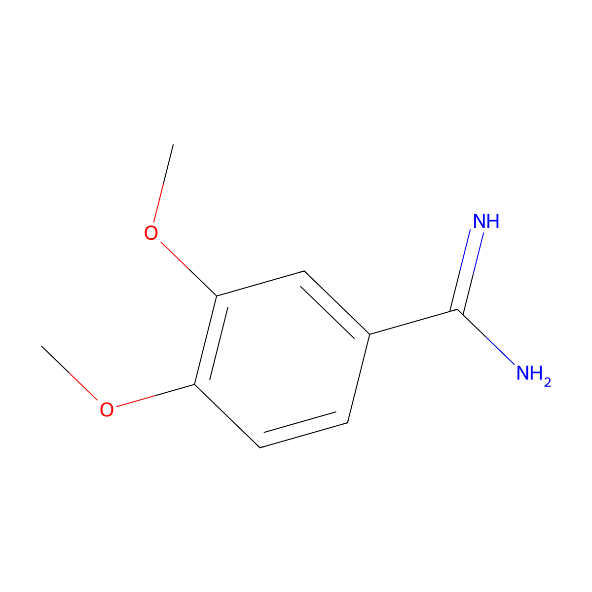 Benzenecarboximidamide, 3,4-dimethoxy- molecular structure, CAS 69783-31-9
