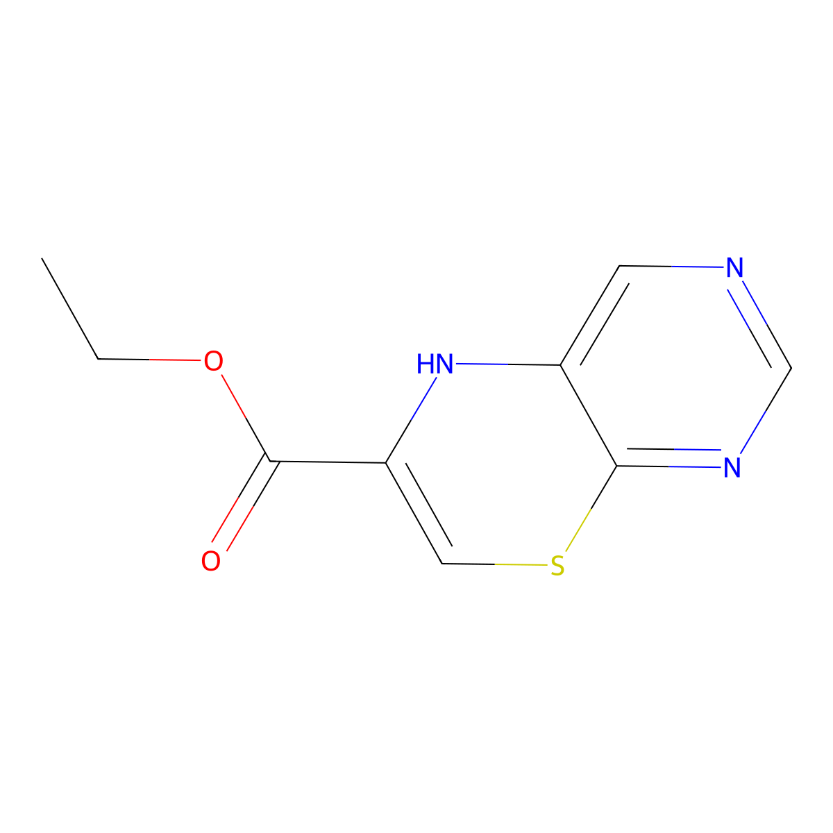 Ethyl 5H-pyrimido[4,5-b][1,4]thiazine-6-carboxylate molecular structure, CAS 69785-97-3
