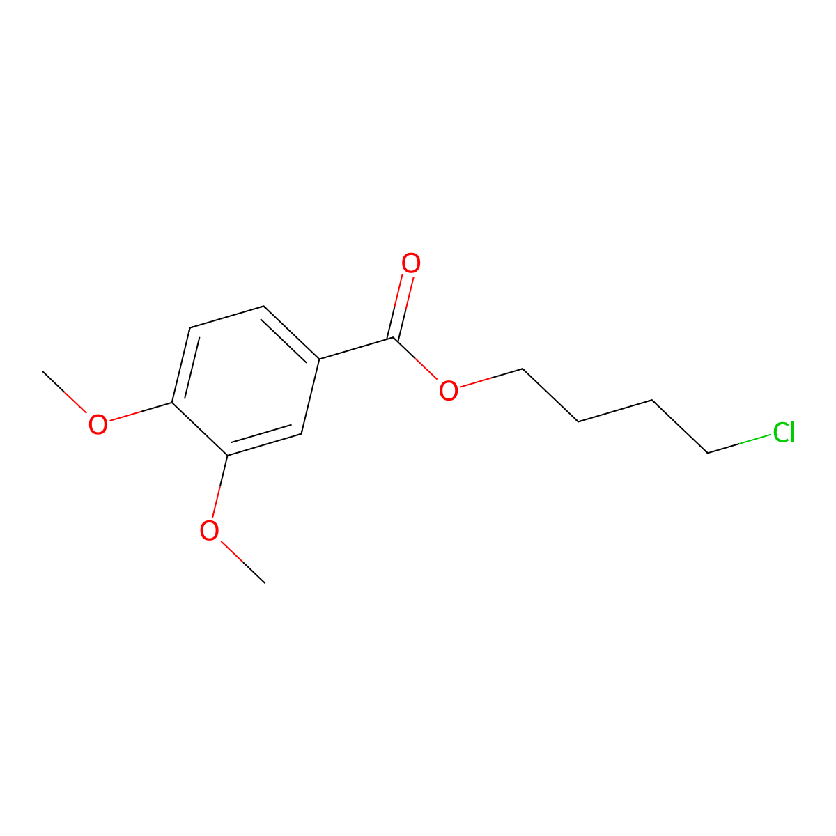 4-Chlorobutyl 3,4-dimethoxybenzoate molecular structure, CAS 69788-75-6