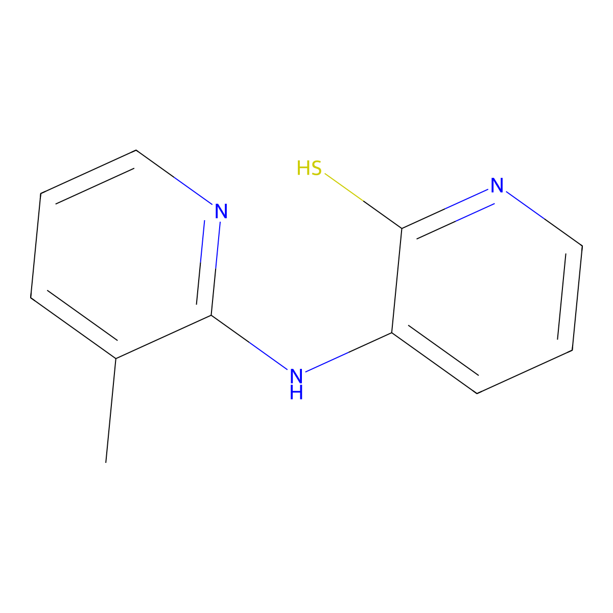 3-[(3-Methyl-2-pyridinyl)amino]-2-pyridinethiol molecular structure, CAS 69789-34-0