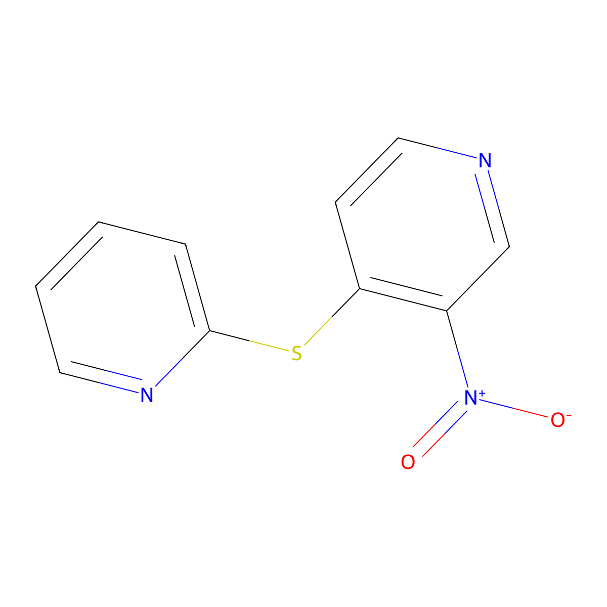3-Nitro-4-(2-pyridinylsulfanyl)pyridine molecular structure, CAS 69789-61-3