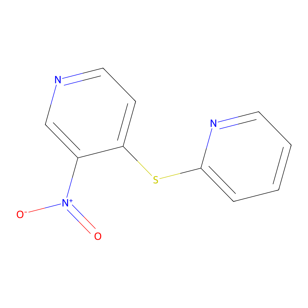 3-Nitro-4-(2-pyridinylsulfanyl)pyridine molecular structure, CAS 69789-61-3