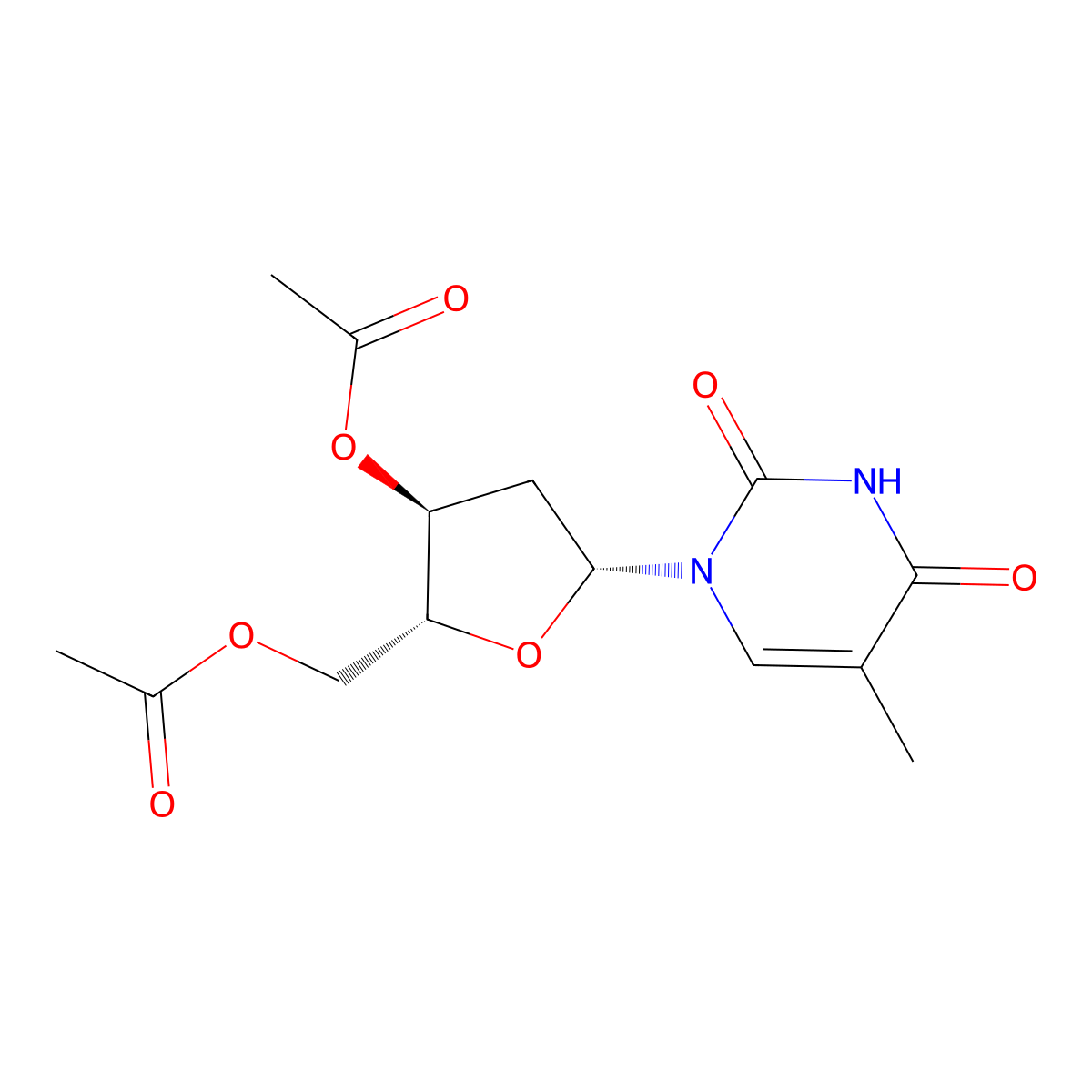 Thymidine 3',5'-diacetate molecular structure, CAS 6979-97-1
