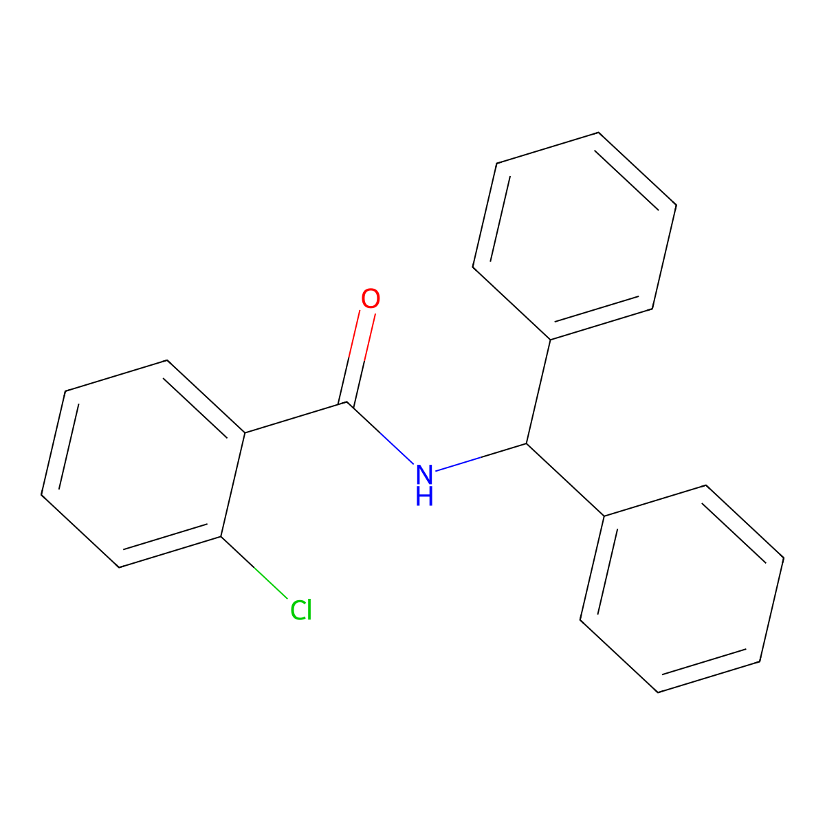 N-Benzhydryl-2-chlorobenzamide molecular structure, CAS 69790-47-2