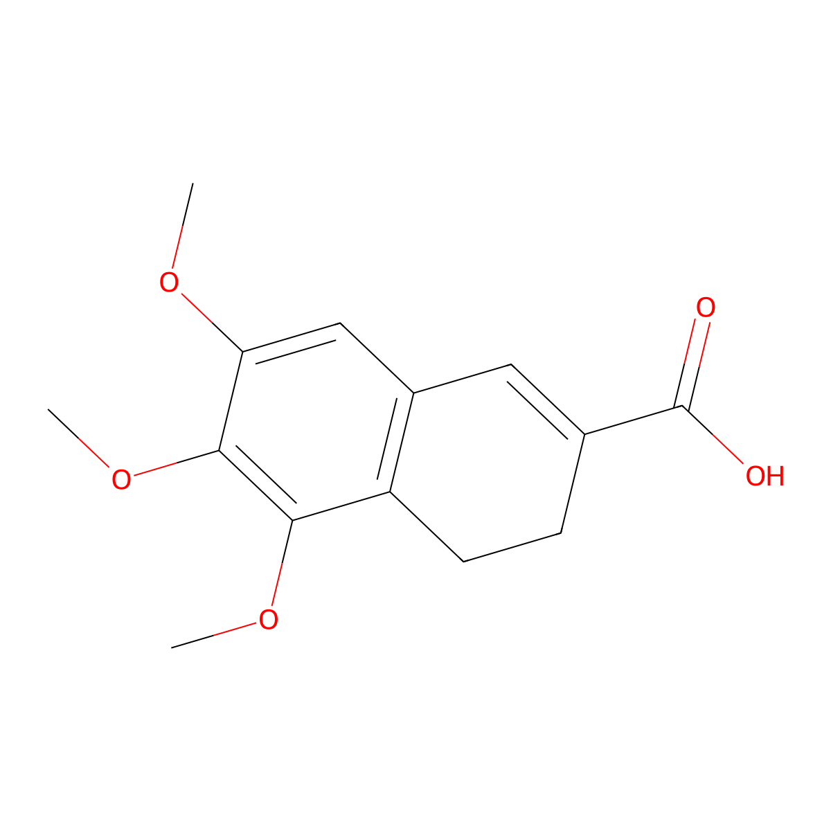 3,4-Dihydro-5,6,7-trimethoxy-2-naphthoic acid molecular structure, CAS 69791-82-8