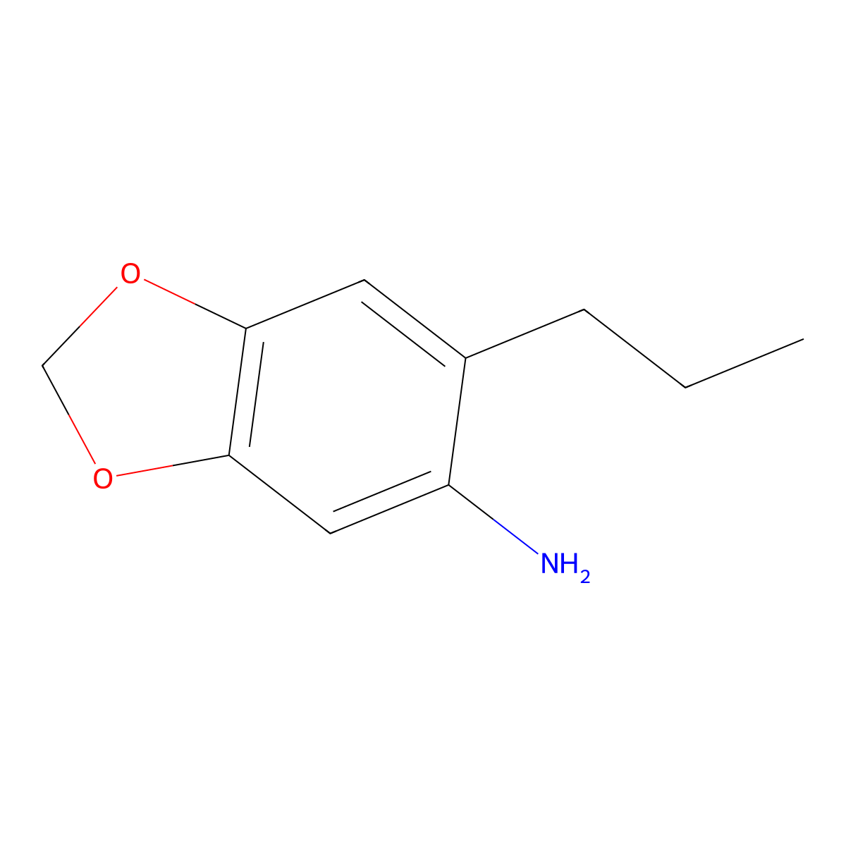 1,3-Benzodioxol-5-amine, 6-propyl- molecular structure, CAS 69797-90-6
