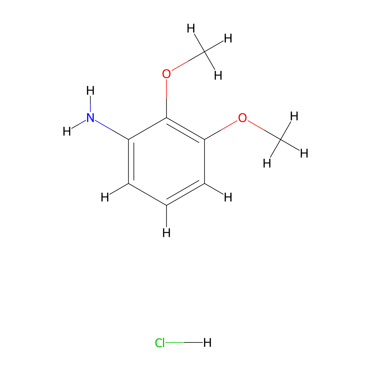 2,3-Dimethoxybenzenamine hydrochloride molecular structure, CAS 69799-28-6