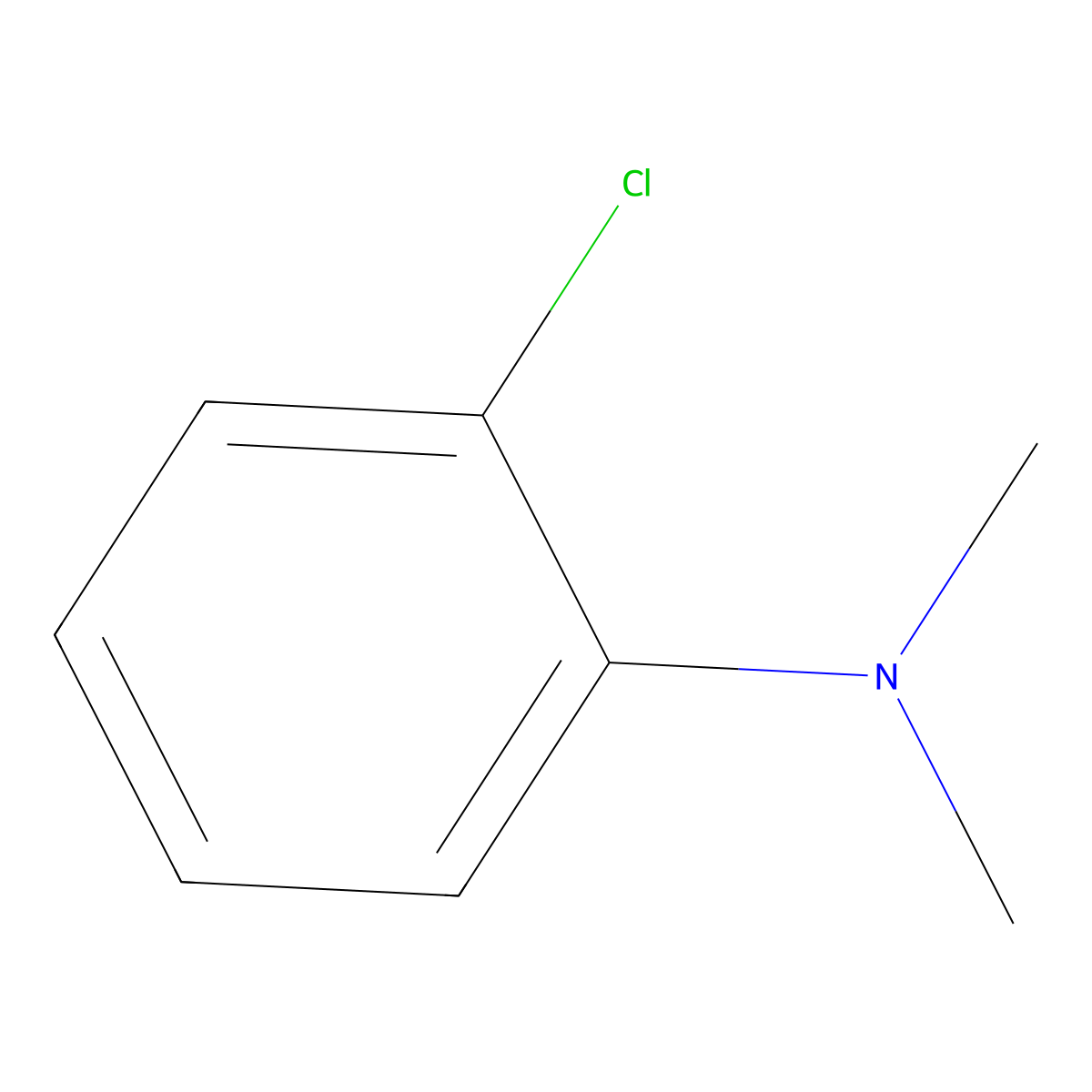 Aniline, o-chloro-N,N-dimethyl- molecular structure, CAS 698-01-1