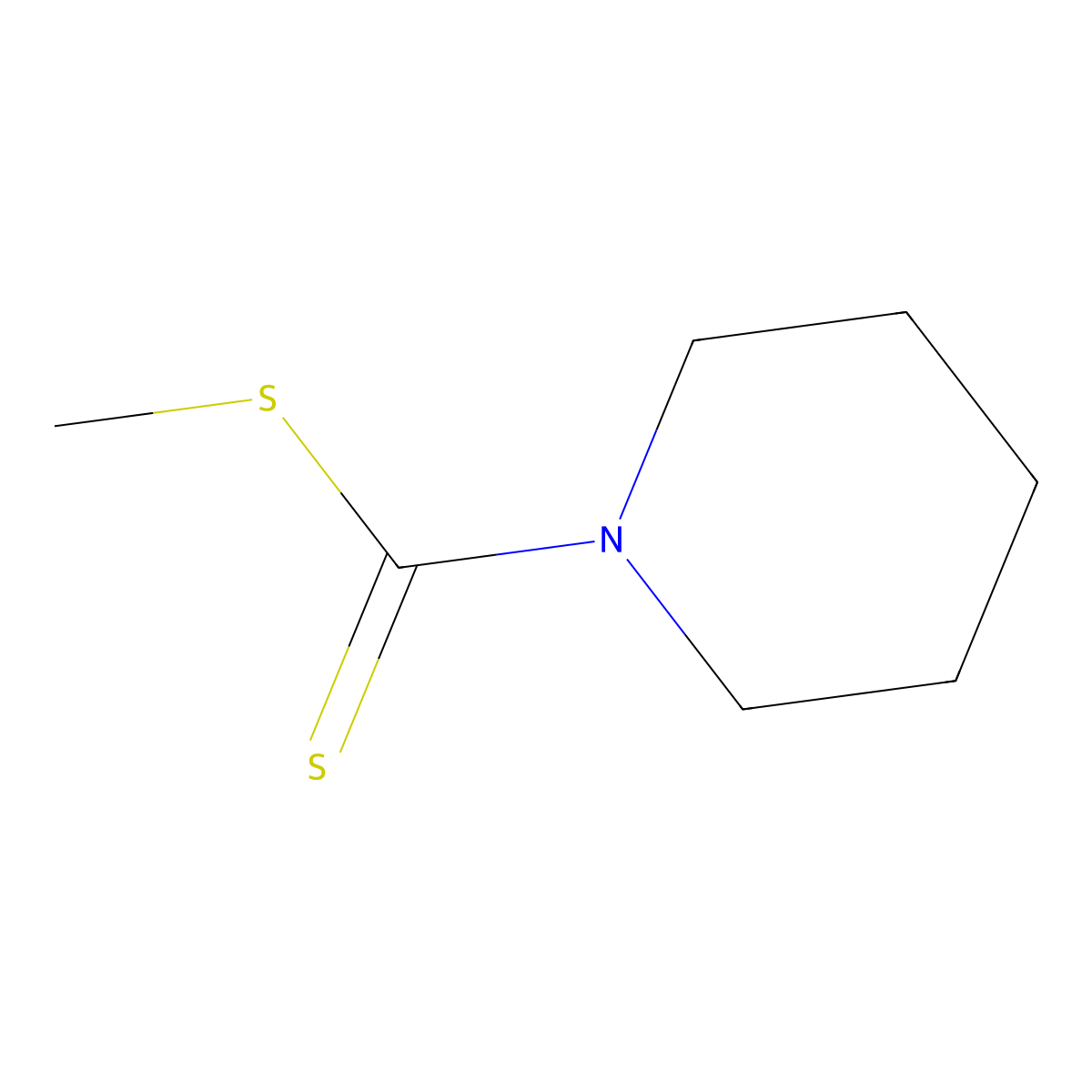 Methyl-piperidinyl-dithiocarbamate molecular structure, CAS 698-17-9