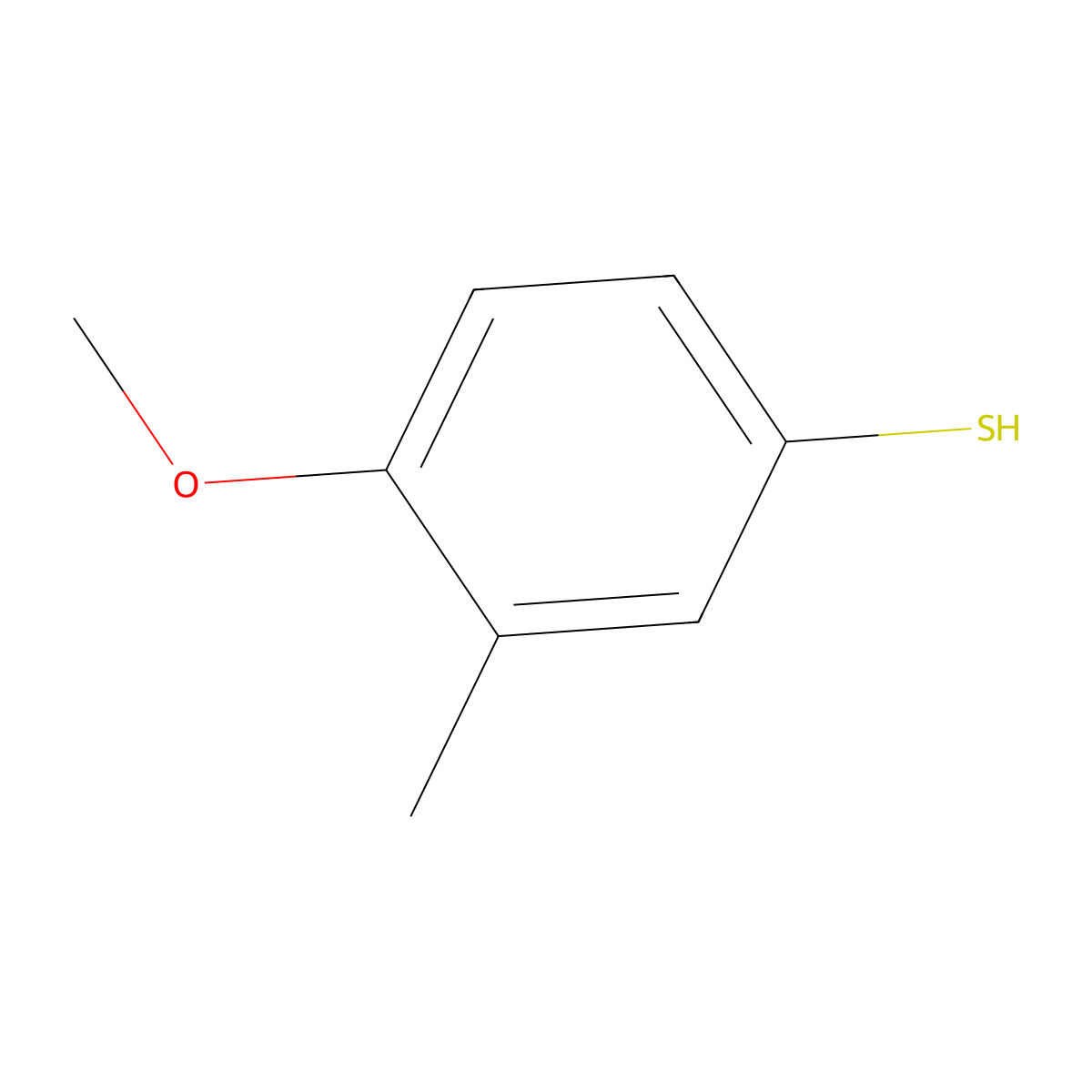 4-Methoxy-3-methylthiophenol molecular structure, CAS 698-32-8